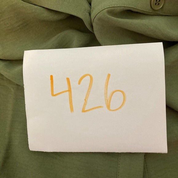 Linea By Louis Dell'Olio Shirt Womens Sz XS‎ Olive Knit Pocket Button Up Blouse - Picture 11 of 11